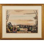 * Rowland Suddaby [1912-1972]- Kentish landscape,:- signed and dated '47 bottom right watercolour,