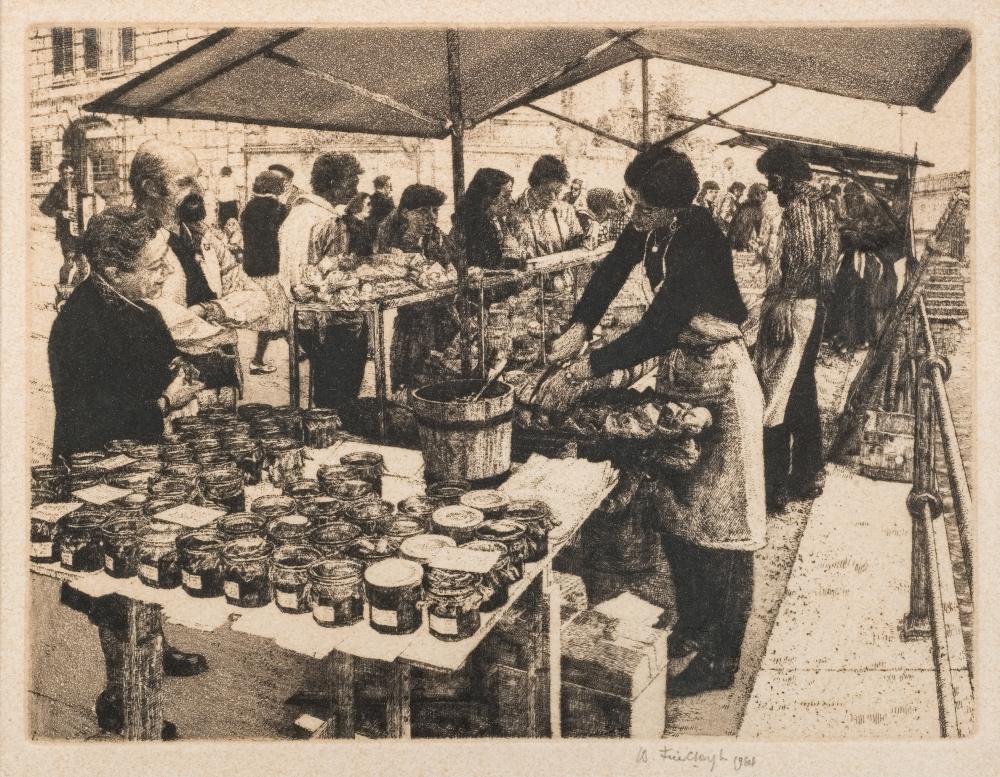 * Wilfred R E Fairclough [1907-1996]- Venice, The Chef,:- etching, - Image 3 of 4