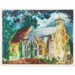 * John Piper [1903-1992]- Bridgham Parish Church, (1989),:- screenprint,