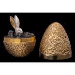 An Elizabeth II silver novelty egg, maker Stuart Devlin, London,