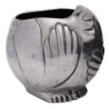 Carrol Boyes, cast aluminium figural bowl: stamped C. Boyes, 17cm. high.