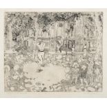 * Anthony Gross [1905-1984]- La Poufette; figures in a street scene:- etching, signed,
