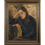* Ronald Ossory Dunlop [1897-1973]- Portrait,:- signed top right oil on board, 64 x 49cm.