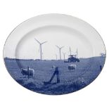 *Paul Scott (Contemporary) Cumbrian Blue plate: 'Watchtree' No.