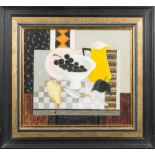 * Janet A. Freeman [20th Century]- Yellow Jug and Diamonds,:- signed lower right oil on board, 37.