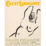 An Evert Lundquist Galerie Rive Gauche 1960 exhibition poster,:- 65 x 51cm, unframed.