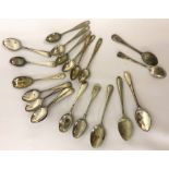 2 silver teaspoons together with a small quantity of silver plated teaspoons.