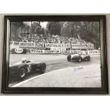 Photographic poster of 1960 Monaco Grand Prix signed by Sir Jack Brabham.