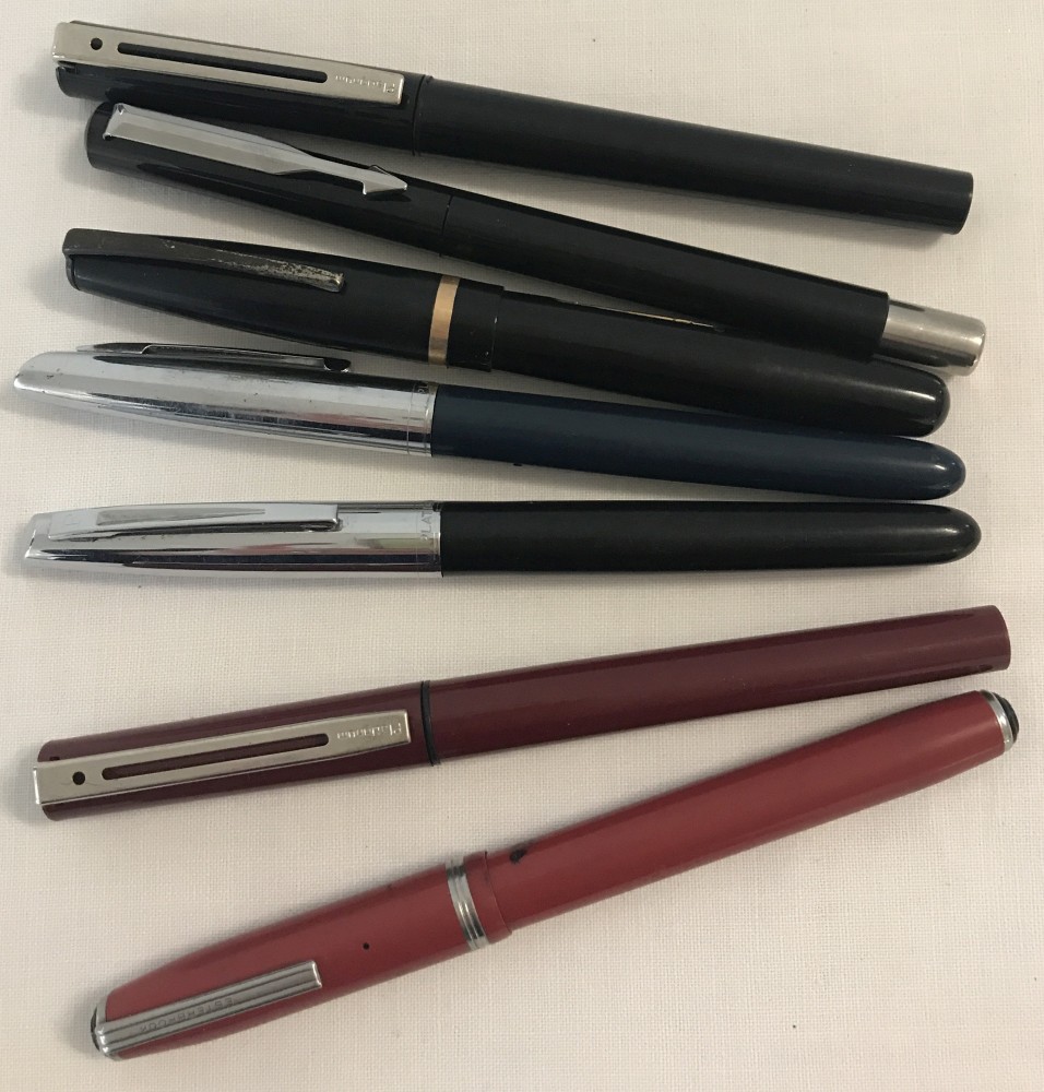 A collection of 7 vintage fountain pens.