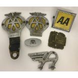 3 vintage AA car badges.