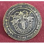 Vietnam War era interest US Army Special Forces beer can badge.