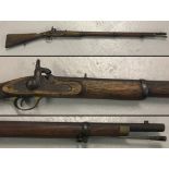 East India Compnay (EIC) original barrel percussion carbine gun with replacement parts.