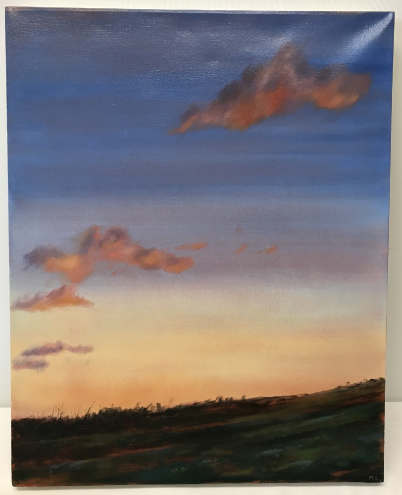 An unframed oil on canvas "Over Dakota Farm", Nr Penzance by local artist A. Campbell-Binning.
