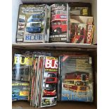 A large quantity of assorted Bus and Coach magazines in 2 boxes.