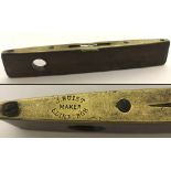 An antique Rosewood & brass J. Buist of Edinburgh 9" spirit level.