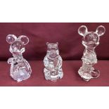 3 lead crystal Disney figures by Lennox.