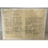 Facsimile letter from Horatio Nelson, written on board his ship "Victory" on May 14th 1804.