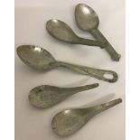 Vietnam war era relics. A collection of 5 rice bowl and soup spoons.