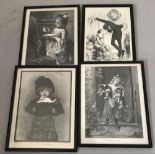 4 Victorian prints.