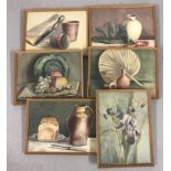 A collection of 6 still life watercolours by Helena Thirza Popple, all framed & glazed.
