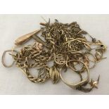 A quantity of scrap gold jewellery.