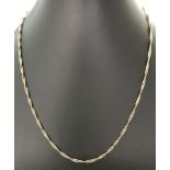 A 9ct gold Singapore style 18 inch chain.