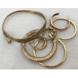 A quantity of scrap 9ct gold jewellery.