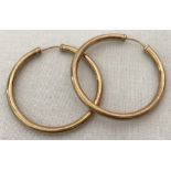 pair of 9ct gold full hoop earrings approx. 40mm across.