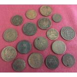 A quantity of 18th - 20th century Foreign coins and tokens, 17 in total.