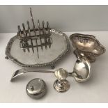 A small collection of vintage silver plate items.