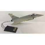 A boxed grey EFA Euro Fighter model aircraft, complete with stand, by Space Models Ltd.