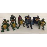 10 original 1988 Mirage Studios, Playmates, Teenage Mutant Hero Turtle 4" figures with accessories.