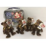 4 2002 World Cup Beanie Babies bears together with a Beanie Babies Platinum club members pack.