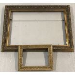 2 Gilt wooden picture frames. Both with carved decoration.