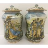 Two large Catelli jars with lids. One marked Europa, the other America with JB to both.