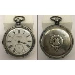 A vintage silver pocket watch by A Yewdall of Leeds. Non magnetic with white enamel face.