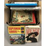 A box of books comprising: Film star biographies, gardening and children's books.