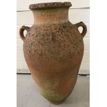 A large vintage terracotta 2-handled garden urn.