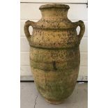 A vintage terracotta 2 handled garden urn (a/f).