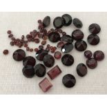 A small collection of loose cut garnets ready for jewellery making. Sizes from 0.02 to 1ct.