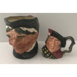 Large Royal Doulton "Granny" character jug together with a Sterling "cooper Clayton" small jug.