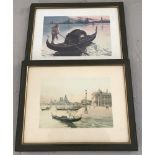 2 vintage Venetian prints, framed and glazed.