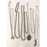 A small collection of gold tone costume jewellery.