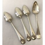 4 silver rats tail grapefruit spoons.