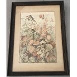 Mary Richardson, Norfolk artist, signed original watercolour of an Autumnal hedgerow.