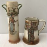 2 pieces of Royal Doulton ceramic Dickens series ware.