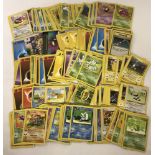 A collection of over 400 Pokémon Trading Cards.