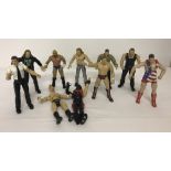 10 assorted 1999 & 2000 Jakks Pacific, Titan Tron Live, jointed poseable wrestling figures.