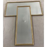 2 gilt frames wall hanging mirrors.