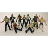 10 assorted 1999 & 2001 Jakks Pacific, Titan Tron Live, jointed poseable wrestling figures.